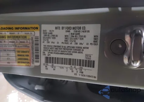 2021 Ford Bronco Sport Big Bend from USA, damaged, VIN 3FMCR9B64MRA48286